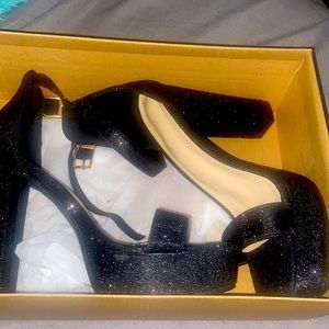 Minamalist platform , chunky heel , ankle strapped sandals